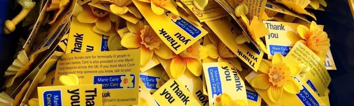 Fundraising for Marie Curie, Hitchin, Hertfordshire, 4 March 2017
