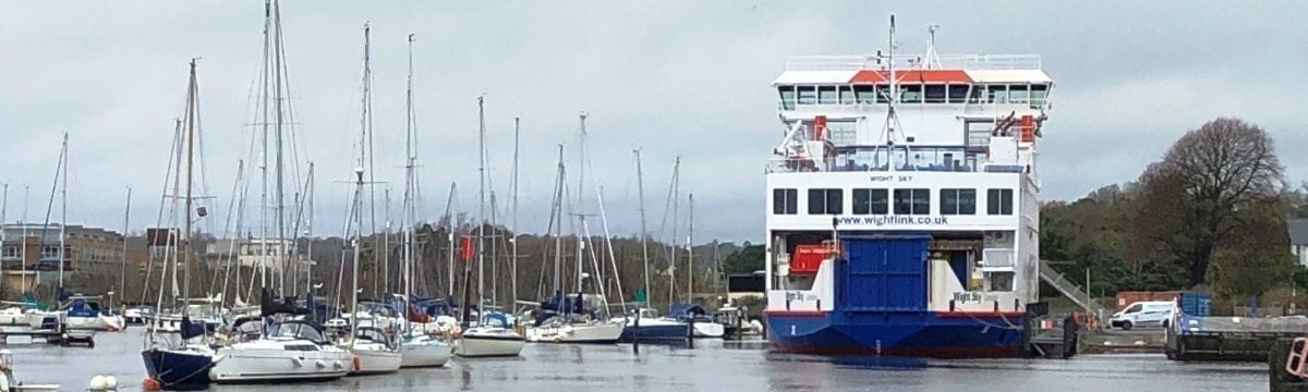 Taking the Wightlink Ferry between Lymington and Yarmouth, Isle of Wight