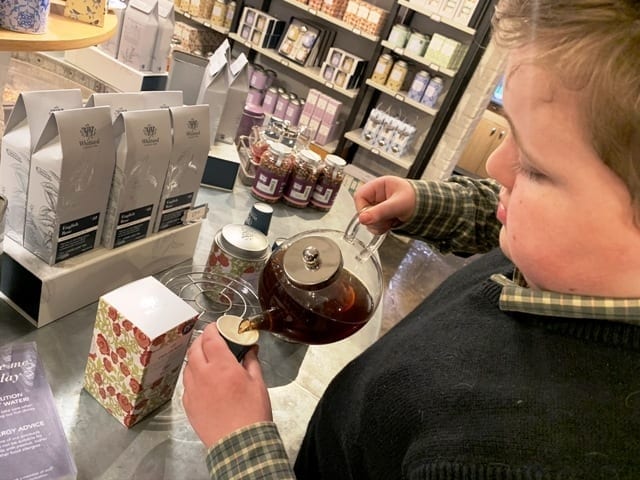 sampling Whittard tea