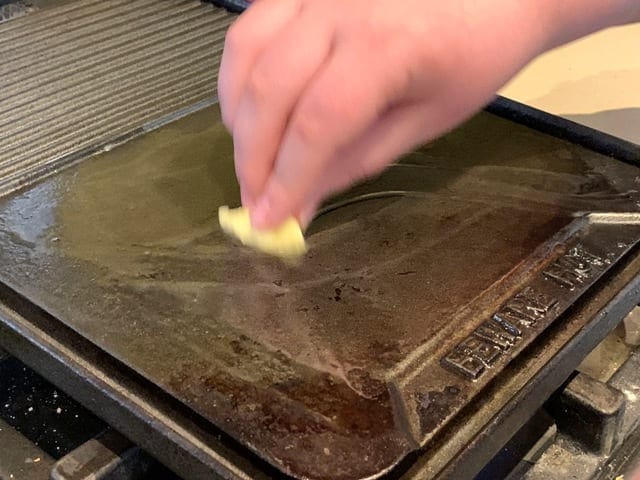 buttering griddle